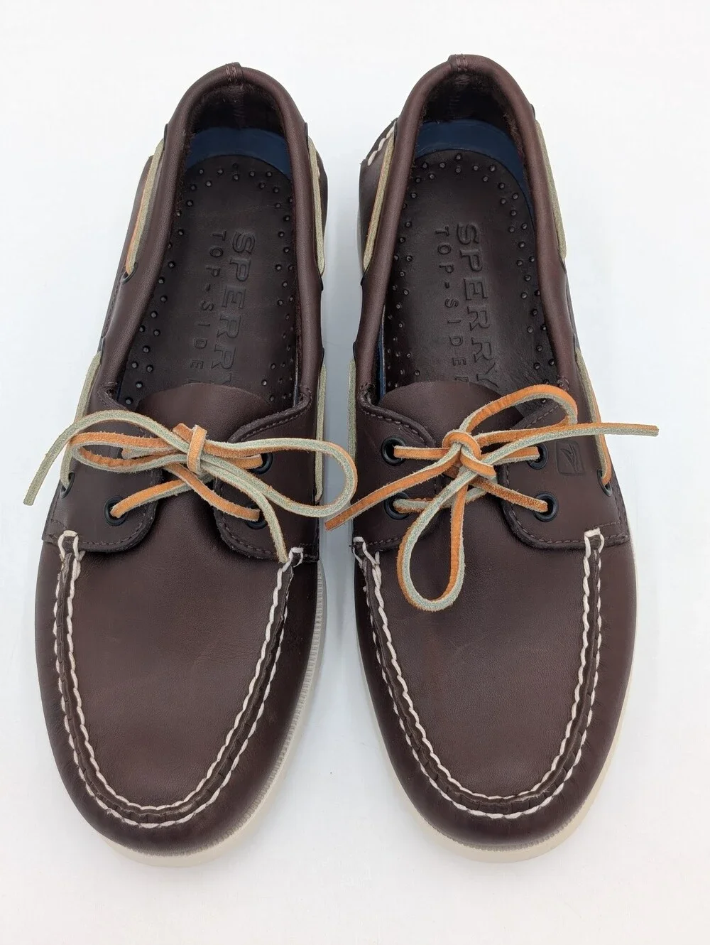 Sperry Top-Sider Sz 9 Authentic Original 2-Eye Brown Leather Moccasin Boat Shoe